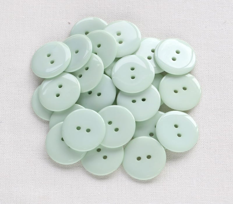 GANSSIA 100pcs 1 Inch (25mm) Sewing Buttons for Garment 2 Holes Light Green Buttons Crafts DIY Project - Image 3
